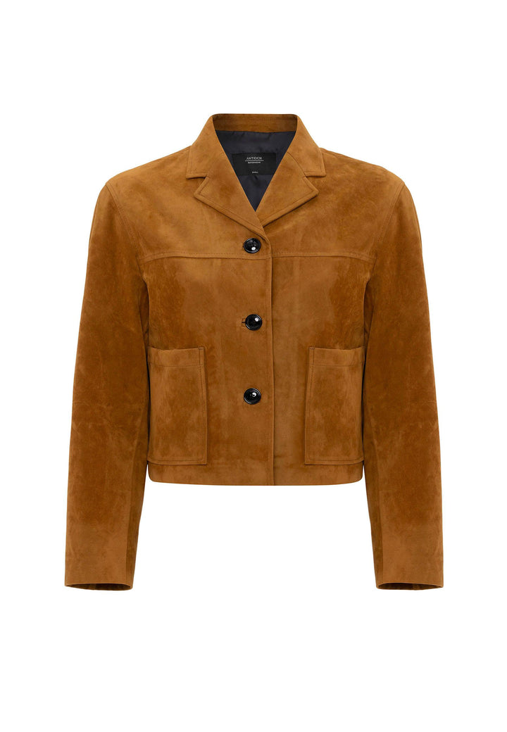 ANT Antioch Tab Women's Faux Suede Crop Jacket - Khartsyzk