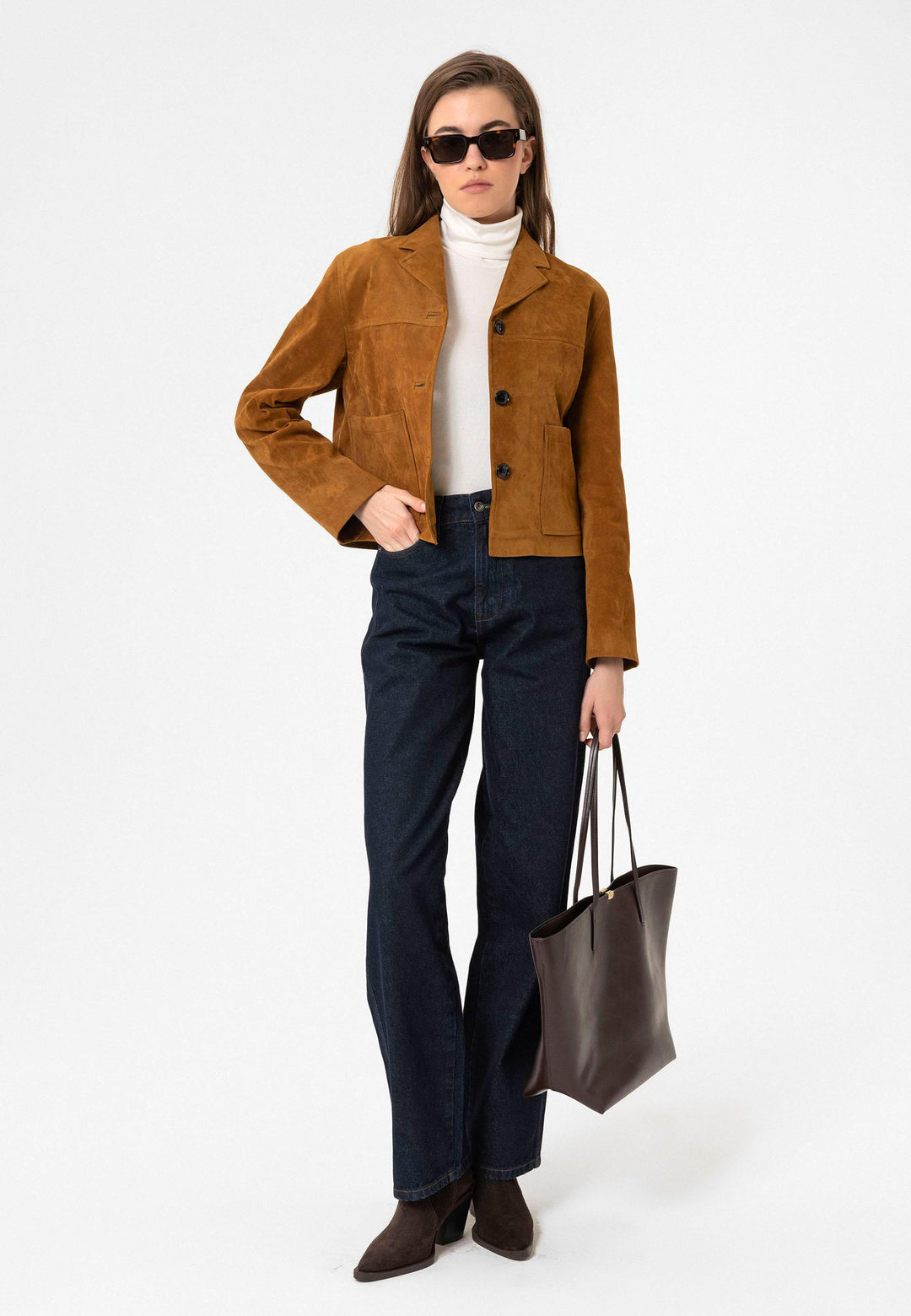 ANT Antioch Tab Women's Faux Suede Crop Jacket - Khartsyzk