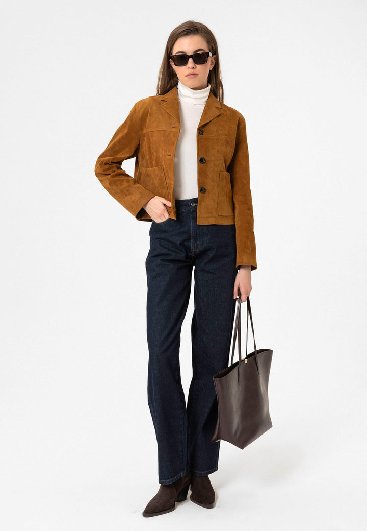 ANT Antioch Tab Women's Faux Suede Crop Jacket - Khartsyzk