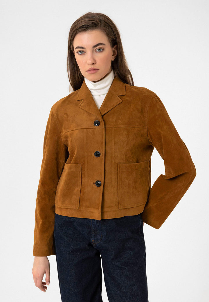 ANT Antioch Tab Women's Faux Suede Crop Jacket - Khartsyzk