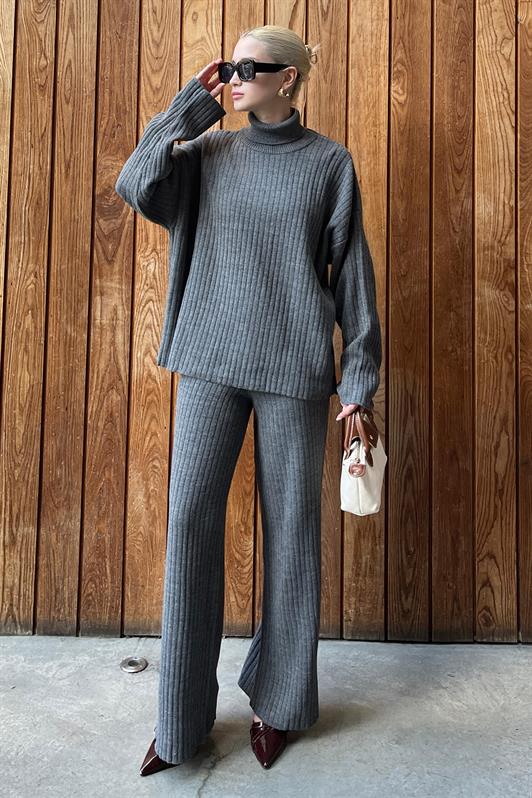 MDX Anthracite Long Sleeve Knit Sweater Pants Set MG2173 - Duisburg