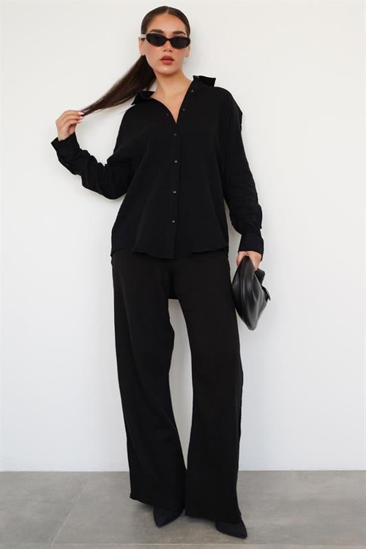 MDX Black Basic Women's Shirt Pants Suit Mg2461 - Menomonee Falls