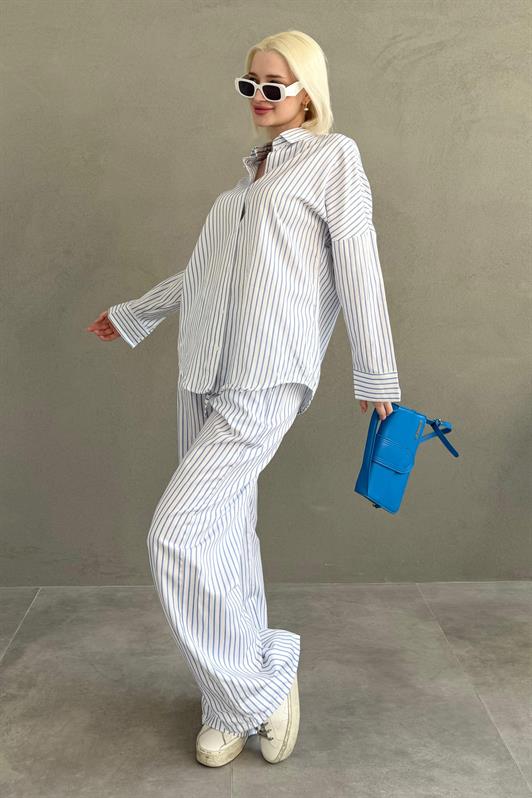 MDX White Striped Shirt Pants Women's Suit MG2457 - Brockton