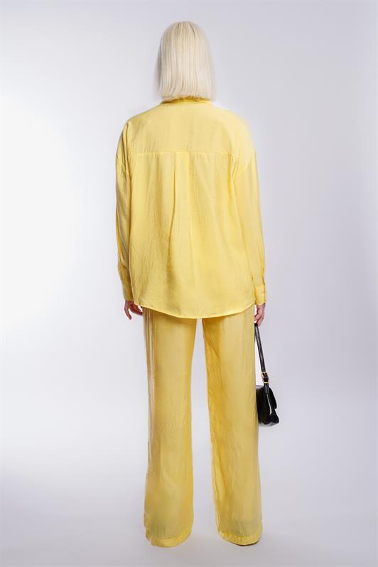 MDX Yellow Basic Women's Shirt Pants Set Mg2352 - Yevpatoriia