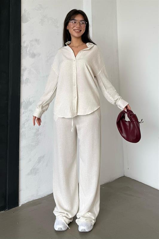 MDX Carmel Linen Women's Shirt Pants Set Mg2356 - Sandy Springs