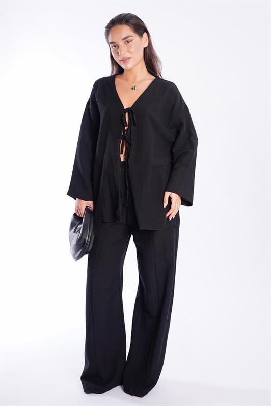 MDX Black Front Tied Top and Bottom Set Mg2423 - Lochau