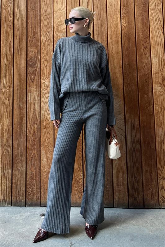 MDX Anthracite Long Sleeve Knit Sweater Pants Set MG2173 - Duisburg