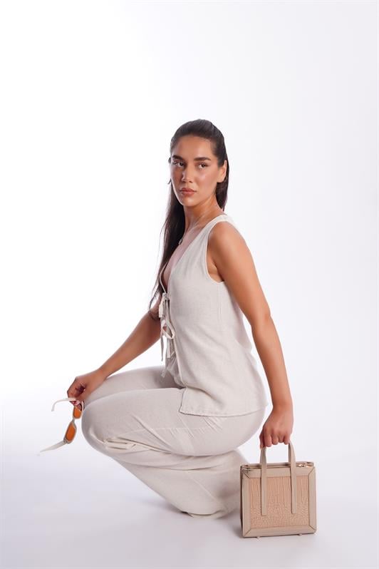 MDX Natural Front Tied Vest Pants Women's Suit Mg2403 - Groningen