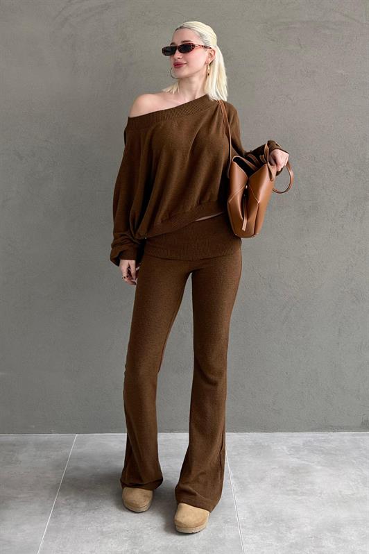MDX Brown Blouse Pants Set Mg2289 - Homburg