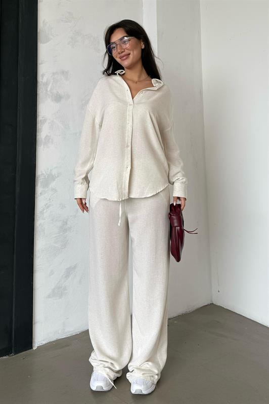 MDX Carmel Linen Women's Shirt Pants Set Mg2356 - Sandy Springs