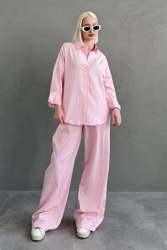 MDX Pink Striped Shirt Pants Women's Suit MG2457 - Kenner