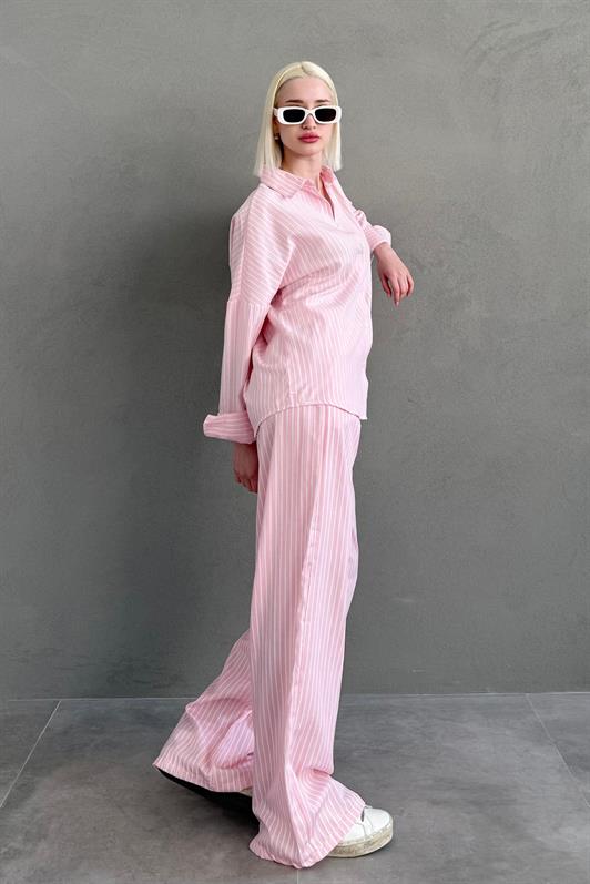 MDX Pink Striped Shirt Pants Women's Suit MG2457 - Kenner