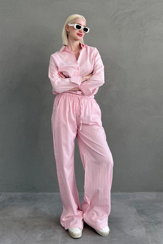 MDX Pink Striped Shirt Pants Women's Suit MG2457 - Kenner
