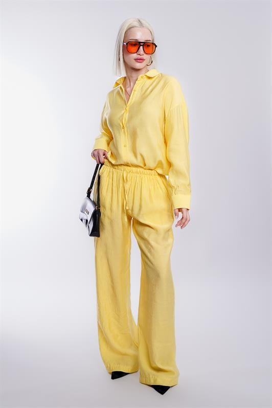 MDX Yellow Basic Women's Shirt Pants Set Mg2352 - Yevpatoriia