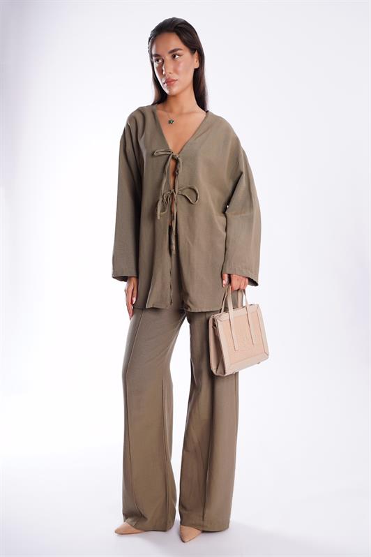MDX Haki Front Tied Top and Bottom Set Mg2423 - Kamp-Lintfort