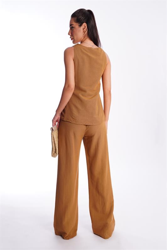 MDX Camel Front Tied Vest Pants Women's Suit Mg2403 - Gjilan