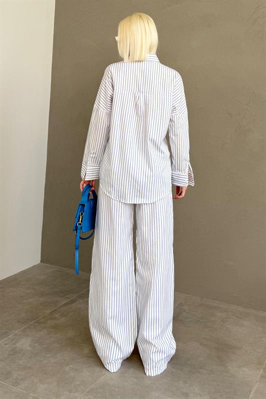 MDX White Striped Shirt Pants Women's Suit MG2457 - Brockton