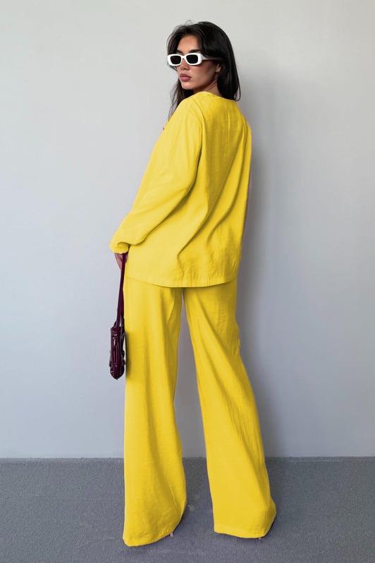 MDX Yellow Front Tied Top and Bottom Set Mg2473 - West Hollywood
