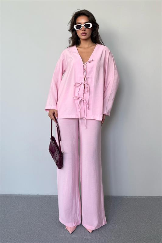 MDX Pink Front Tied Top and Bottom Set Mg2473 - Glenrothes