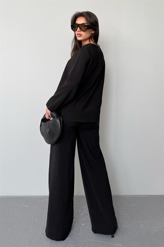 MDX Black Front Tied Top and Bottom Set Mg2473 - Springdale