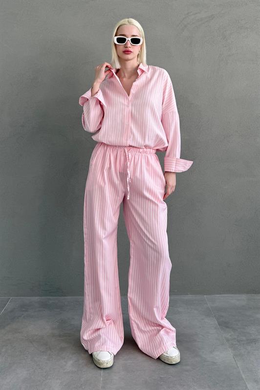 MDX Pink Striped Shirt Pants Women's Suit MG2457 - Kenner