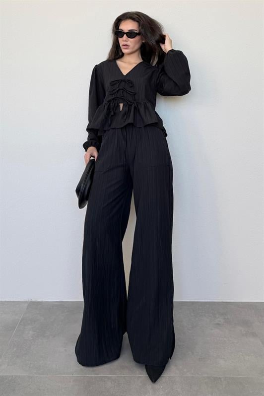 MDX Black Front Tied Blouse Pants Suit MG2343 - St. Catharines