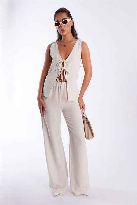 MDX Natural Front Tied Vest Pants Women's Suit Mg2403 - Groningen