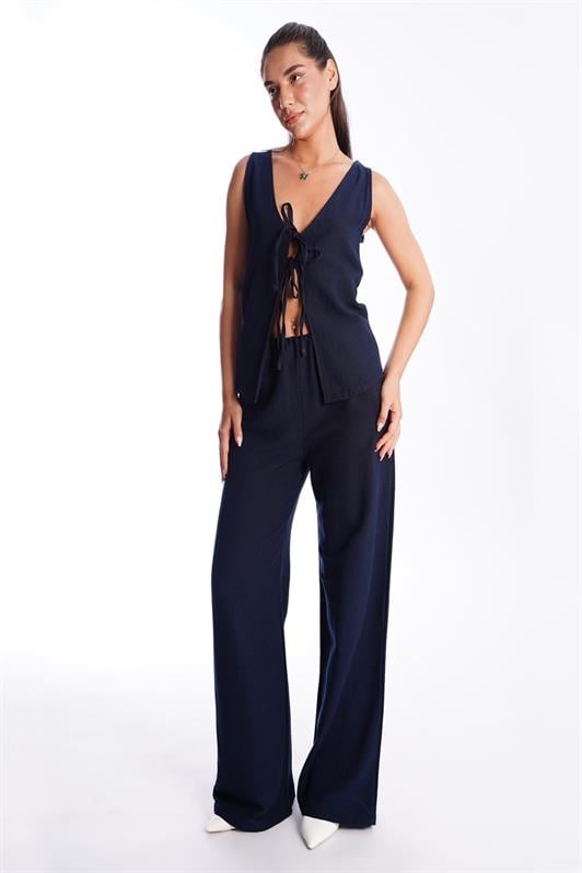 MDX Navy Blue Front Tied Vest Pants Women's Suit Mg2403 - Tübingen