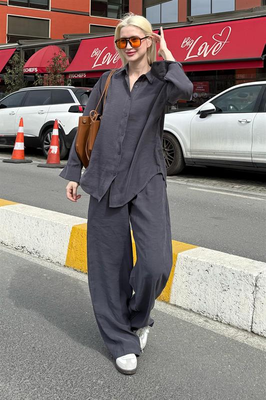 MDX Fume Basic Women's Shirt Pants Two Piece Set Mg2352 - Wesel