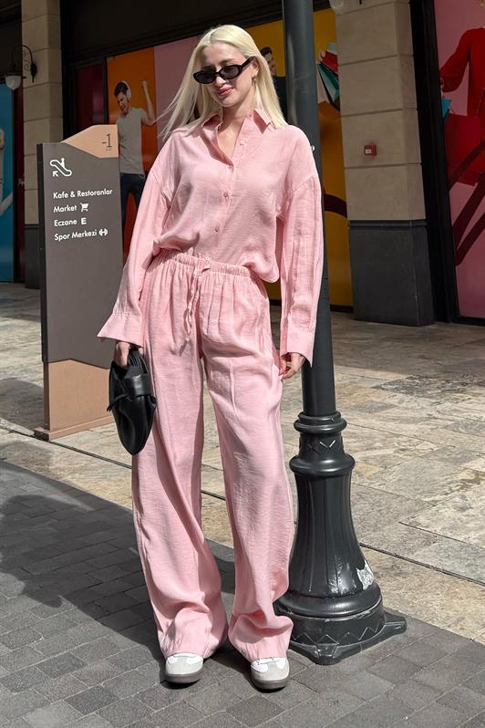 MDX Pink Basic Women's Shirt Pants Set Mg2352 - Glasgow