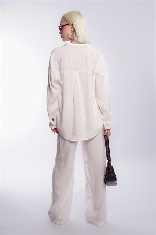 MDX White Basic Women's Shirt Pants Set Mg2352 - Colombes