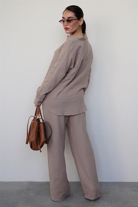 MDX Camel Basic Women's Shirt Pants Suit Mg2461 - Montélimar