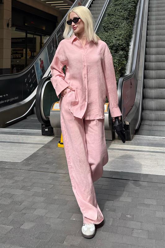 MDX Pink Basic Women's Shirt Pants Set Mg2352 - Glasgow