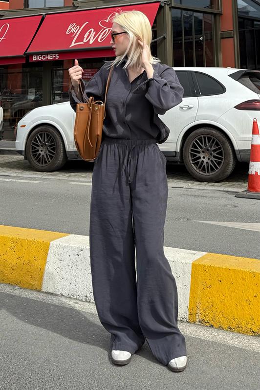 MDX Fume Basic Women's Shirt Pants Two Piece Set Mg2352 - Wesel