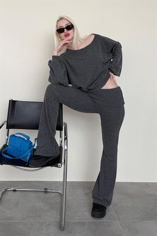 MDX Anthracite Blouse Pants Set Mg2289 - Oswego