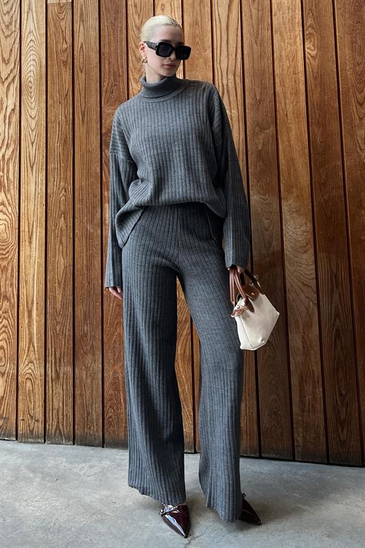 MDX Anthracite Long Sleeve Knit Sweater Pants Set MG2173 - Duisburg