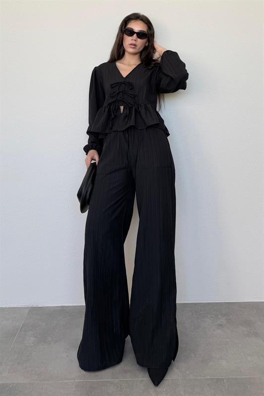MDX Black Front Tied Blouse Pants Suit MG2343 - St. Catharines