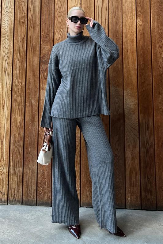 MDX Anthracite Long Sleeve Knit Sweater Pants Set MG2173 - Duisburg