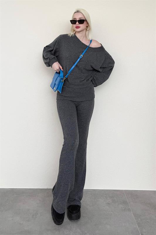 MDX Anthracite Blouse Pants Set Mg2289 - Oswego