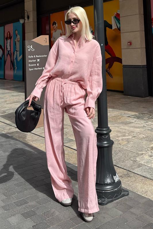 MDX Pink Basic Women's Shirt Pants Set Mg2352 - Glasgow