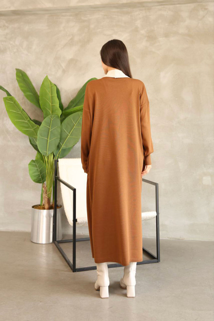Cinnamon Coffee Bicycle Collar Sweater Dress BCES-252024 - Gummersbach