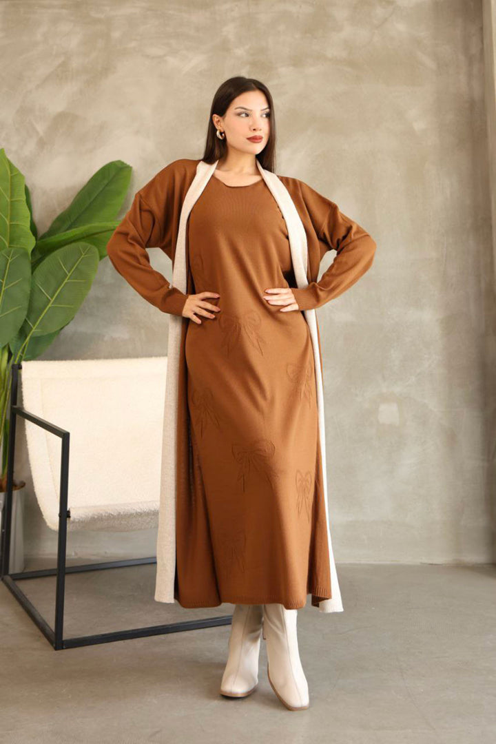 Cinnamon Coffee Bicycle Collar Sweater Dress BCES-252024 - Gummersbach
