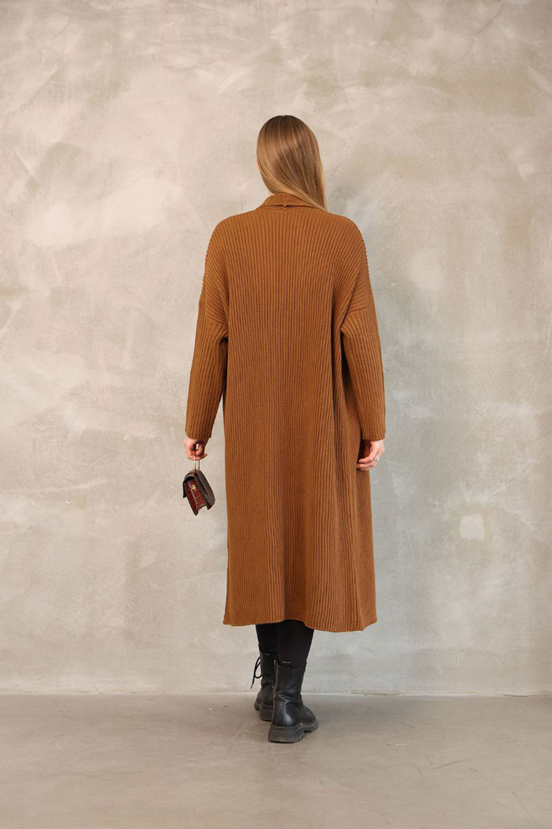 Cinnamon Coffee Maxi Size Knit Cardigan BCES-252037 - Albacete