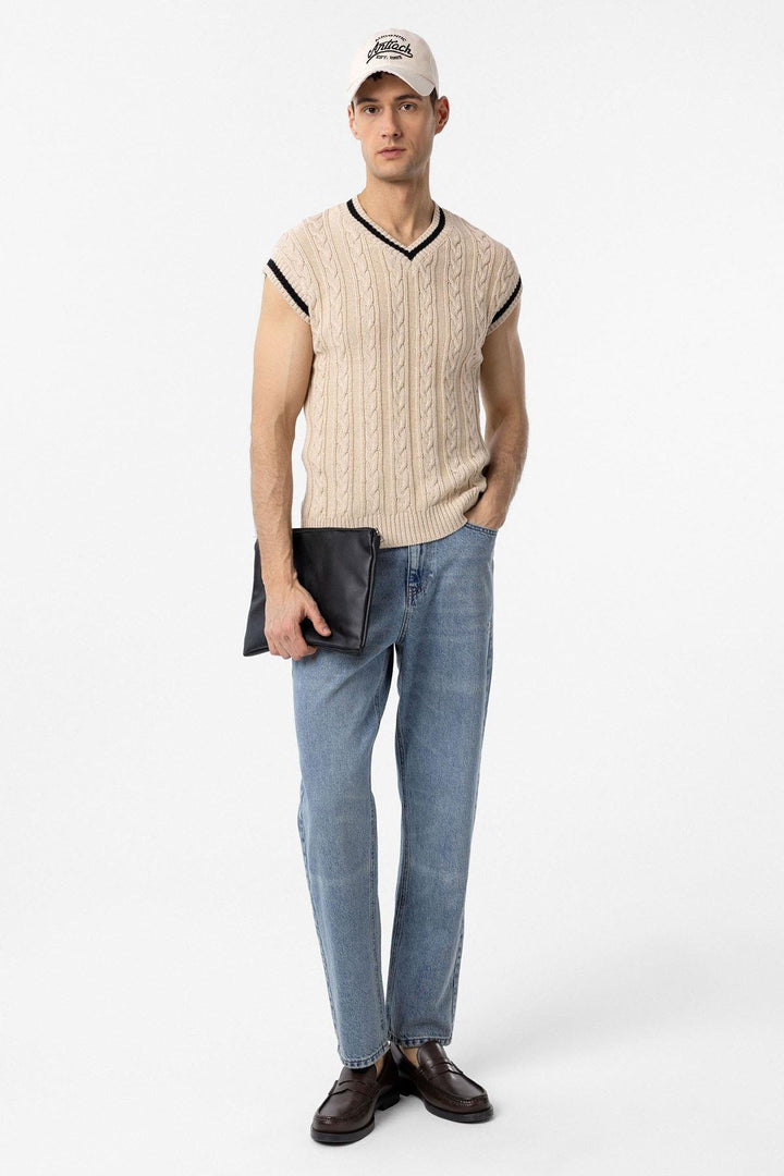 ANT Antioch Stone 100% Cotton Knitted Men's Vest - Lower Hutt