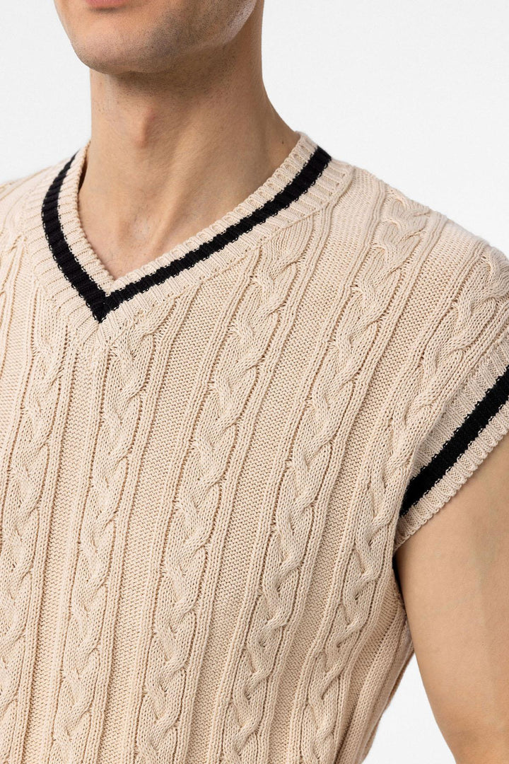 ANT Antioch Stone 100% Cotton Knitted Men's Vest - Lower Hutt
