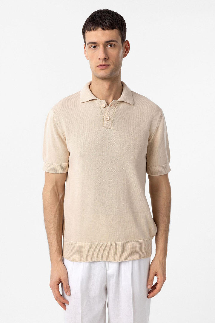 ANT Antioch Taş 100% Pamuk Polo Yaka Triko T-Shirt - Hayes