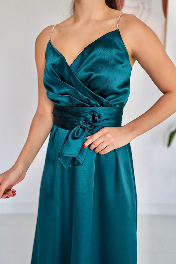 ELS Stone Strap Princess Dress - Green - Lancaster