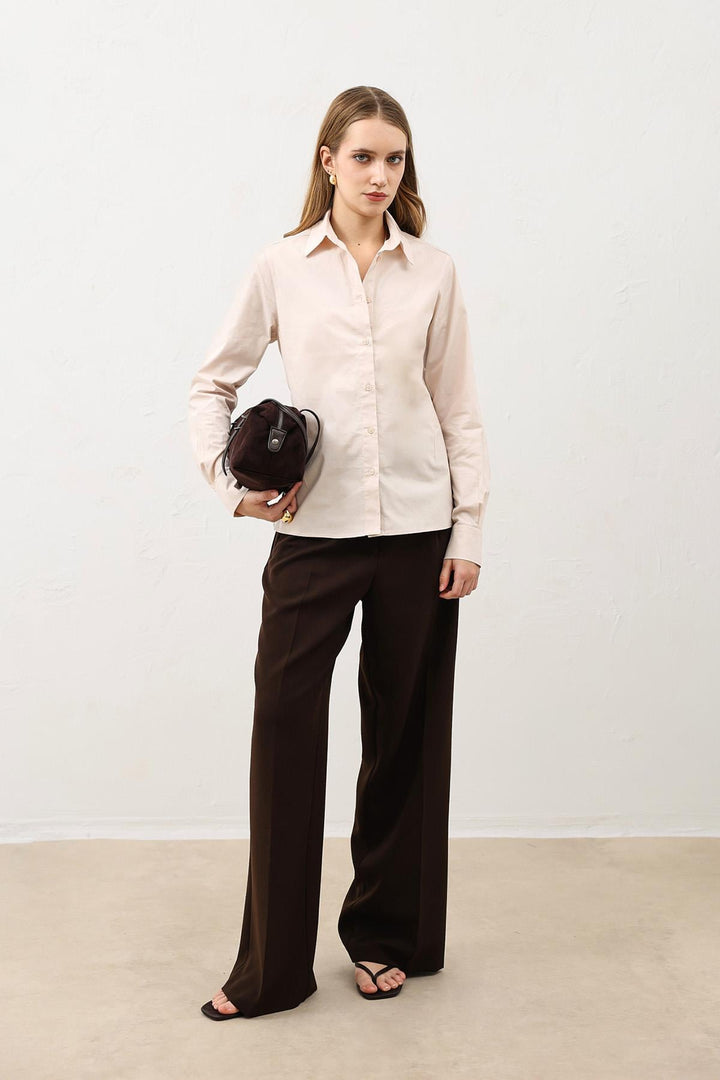 ANT Antioch Taş Basic Slim Fit Kadın Gömlek - Coatepec