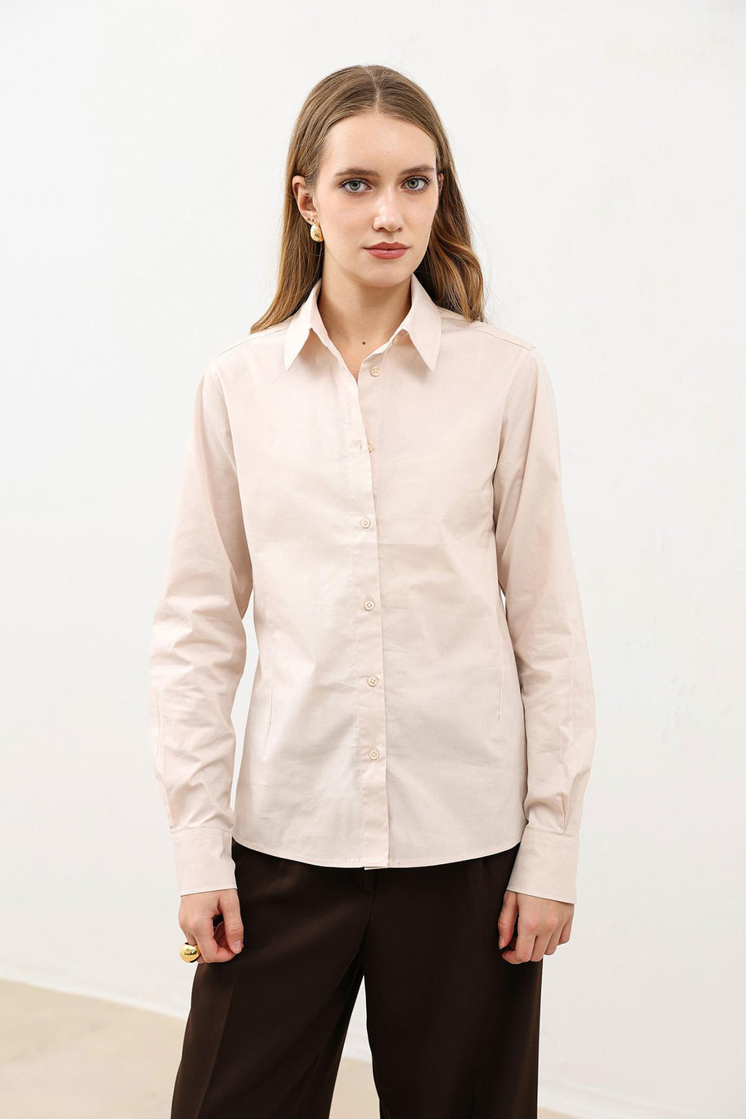 ANT Antioch Taş Basic Slim Fit Kadın Gömlek - Coatepec