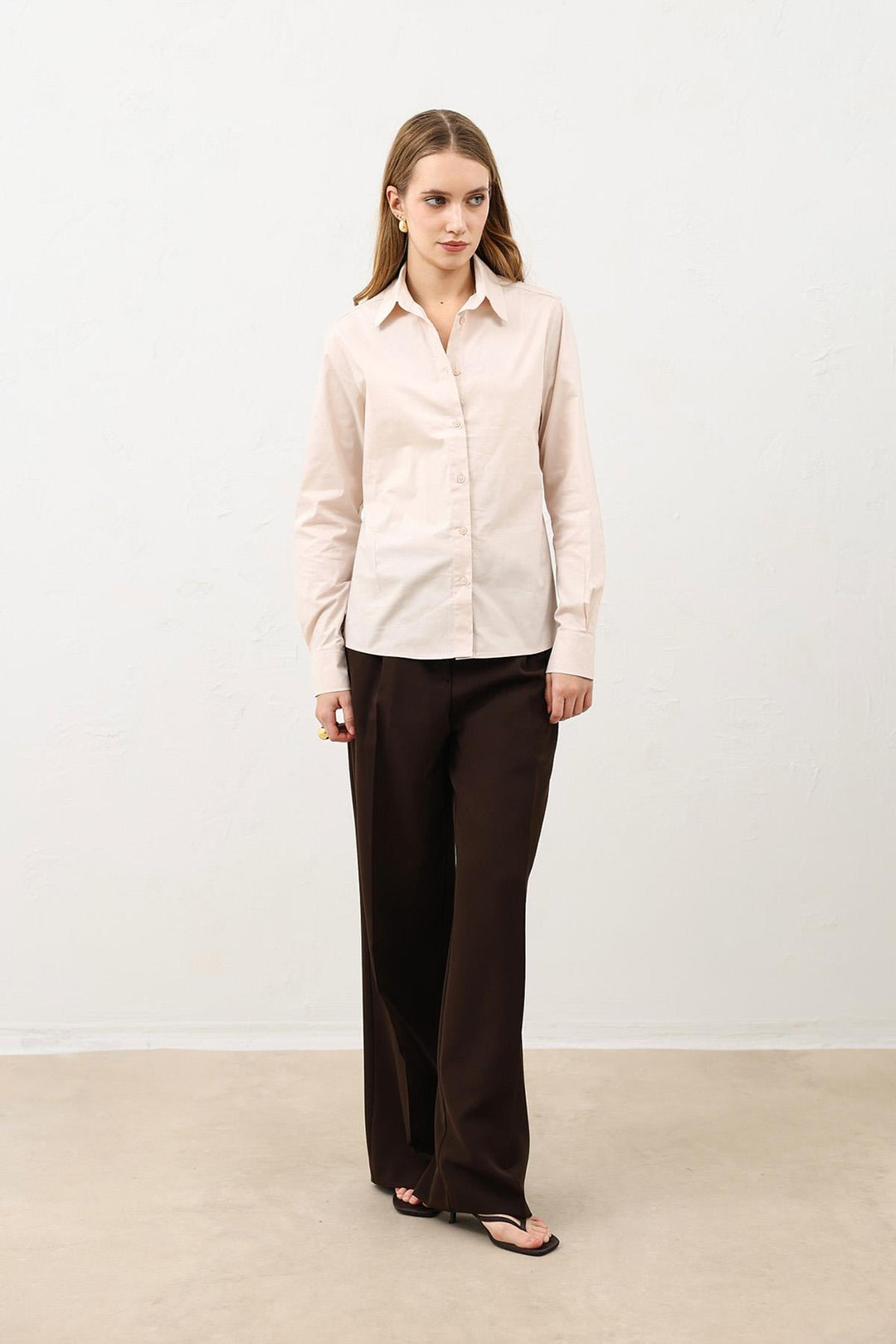 ANT Antioch Taş Basic Slim Fit Kadın Gömlek - Coatepec